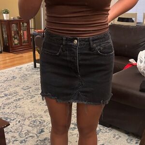 black denim mini skirt